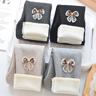 女童保暖裤加绒裤加厚打底裤儿童羊绒外穿棉裤秋冬宝宝高腰休闲裤