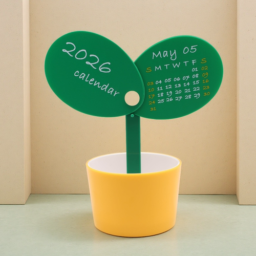 树叶台历2026年创意diy桌面摆件月历简约笔筒可爱日历小礼品广告