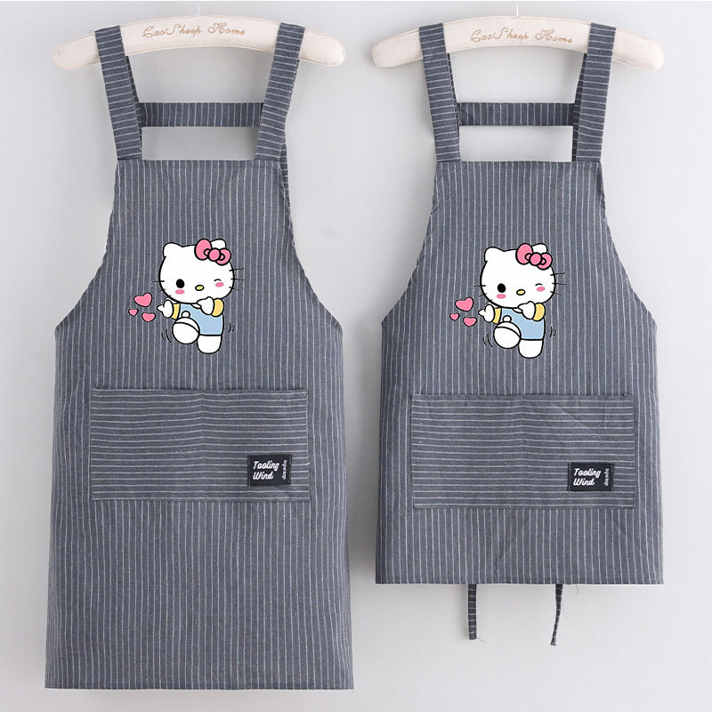 （Hellokitty 凯蒂猫咪）围兜兜棉布短围裙 夏薄款透气小个子围腰