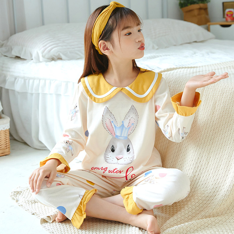 children girl pajamas Spring and autumn payment Autumn Thin section pure cotton Long sleeve Child girl student princess suit Home Furnishingsin the Children/Baby/Family fitted , Children tracksuit , Home service package  category - from Buy2taobao.com to provide professional Taobao agent buy service