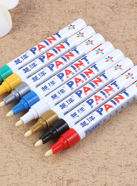 Flysea越洋中字低气味油漆笔轮胎标记笔涂鸦笔签名笔圆头金色红色