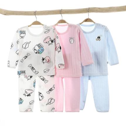 婴儿衣服3高腰护肚5薄款6睡衣7分体8个月9一岁男女宝宝空调夏秋装