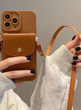 新款零钱包适用华为nova12手机壳mate60pro斜挎背带mate30/40pro带挂绳荣耀100/70/90全包镜头畅享70/60/2010