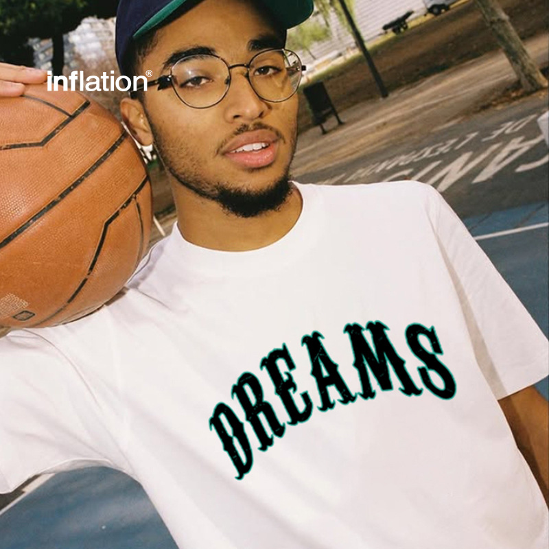 inflation 街头原创印花T恤2025新品220G精梳棉潮牌宽松圆领短袖
