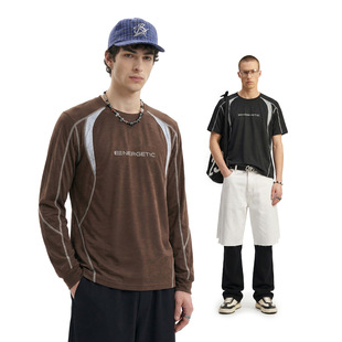 inflation 吸排运动拼色T恤春夏新款潮牌美式街头休闲速干短袖t恤