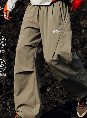 inflation美式户外速干伞兵裤新品轻薄运动反光印花直筒休闲裤