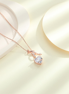 娅希s925纯银项链女百搭小众设计颈链配饰轻奢爱心吊坠锁骨链饰品