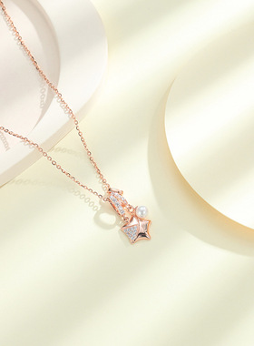 s925纯银星星项链女百搭小众设计高级感轻奢锁骨链