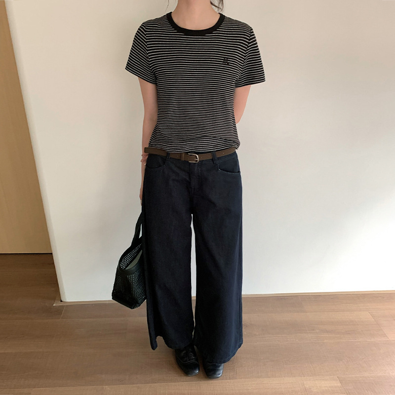 TG 高腰直筒牛仔裤女2025秋季新款韩版休闲百搭宽松显瘦长裤