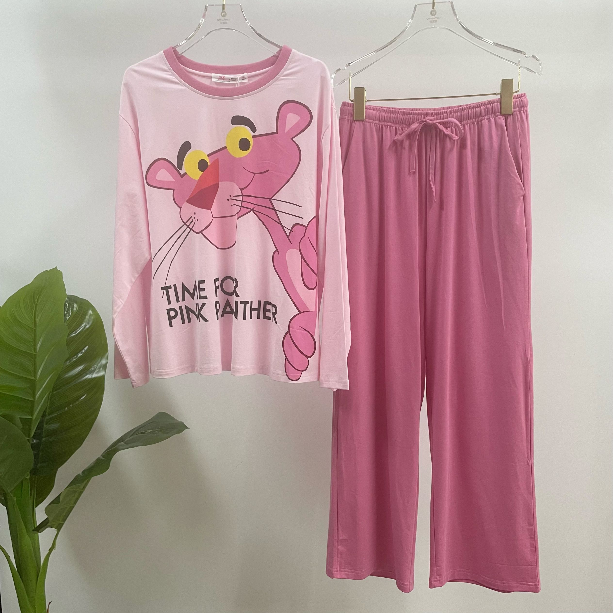 亲嘴猫实体店正品粉红豹联名莫代尔春秋可外穿女睡衣家居服53551