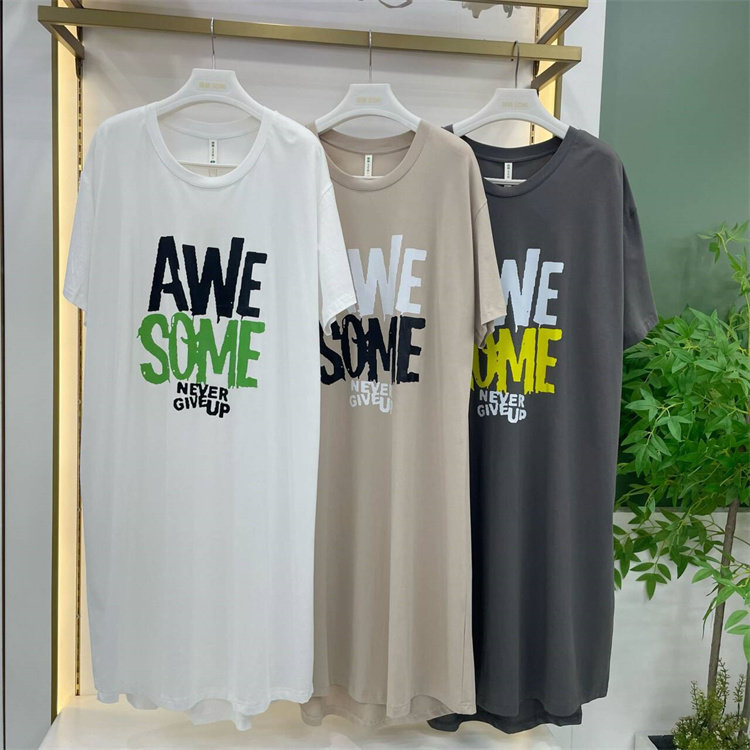 专柜同款随棉睡裙女士夏季新款95棉中长款休闲印花家居服DG15119