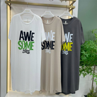 专柜同款随棉睡裙女士夏季新款95棉中长款休闲印花家居服DG15119