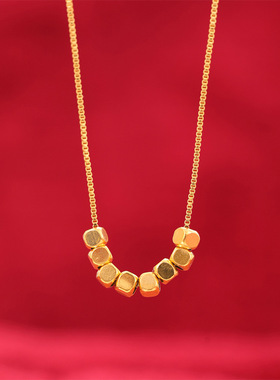 新款小方糖项链方块转运珠