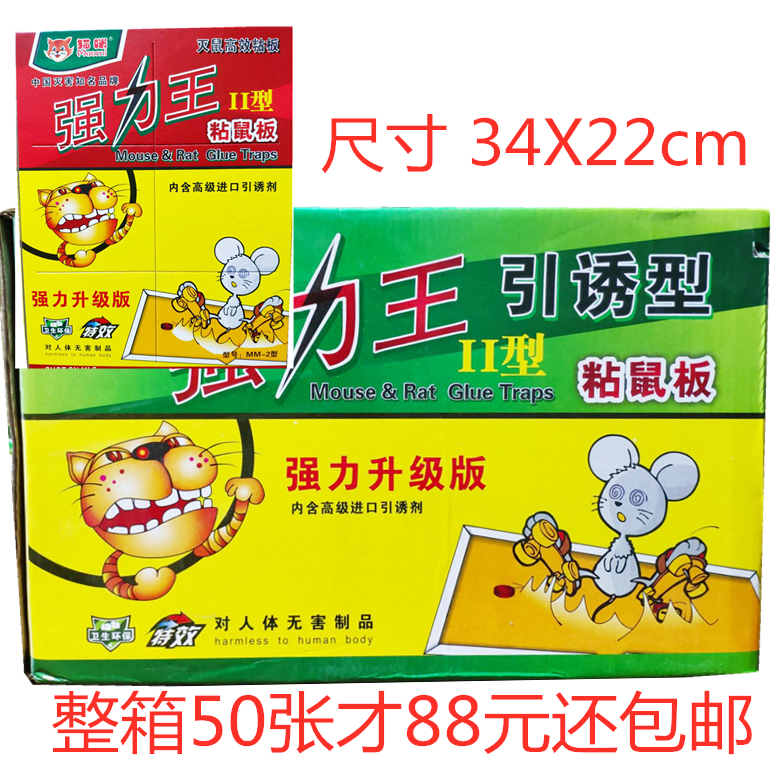 猫咪强力粘鼠板捉抓粘老鼠胶板酒店商场学校超市用整箱50张包邮价