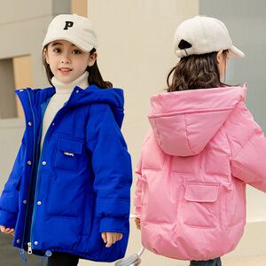 巴拉女童羽绒服2023冬季新款韩版洋气中长款白鸭绒中大童加厚童装