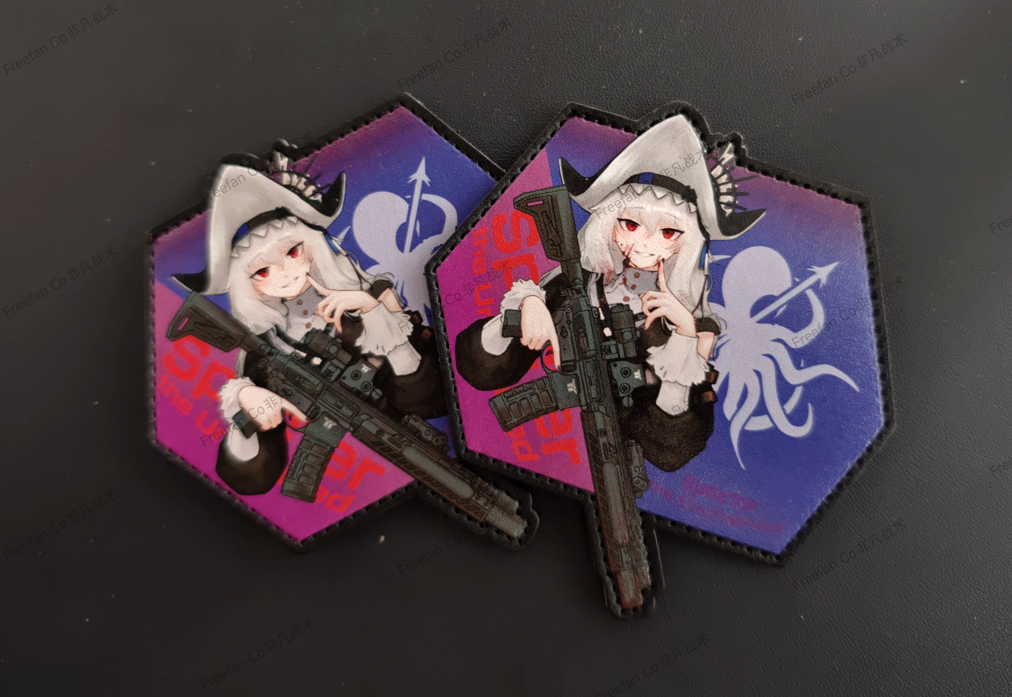 明日方舟幽灵鲨战术风格士气章MCX军迷魔术贴个性户外章皮料烫印