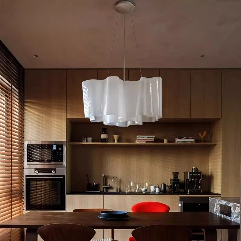 法式logico中古简约餐厅吊灯创意白云朵卧室书房异形玻璃吸顶灯