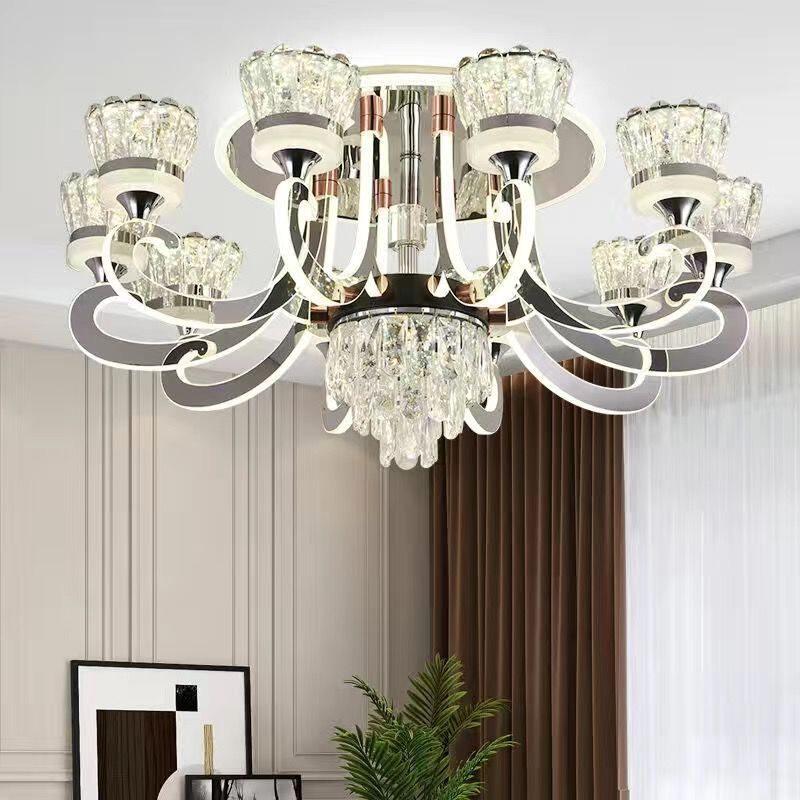 大气客厅灯现代简约超亮家用卧室吸顶吊灯轻奢水晶餐厅高级感灯具