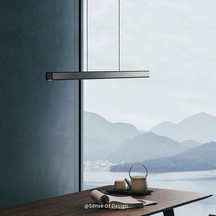 台湾设计师款Seeddesign目木吊灯餐厅灯创意简约办公室长条吊灯具