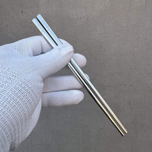 出口单18-10不锈钢儿童筷子学生短款筷子家用方管防烫筷子18.5cm