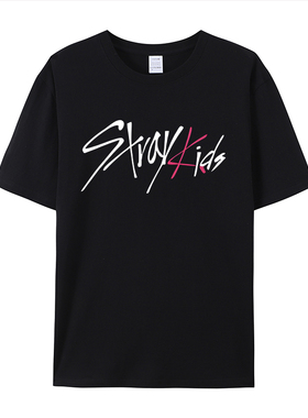 stray kids 演唱会专辑同款经典官方logoT恤衫 男女同款百搭短袖