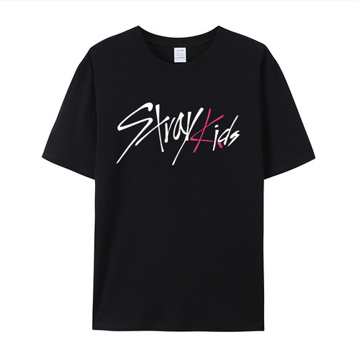 stray kids 演唱会专辑同款经典官方logoT恤衫 男女同款百搭短袖