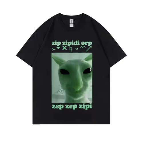 恶搞外星人猫梗Dank Meme 短袖T恤男女2026夏季新款纯棉个性衣服