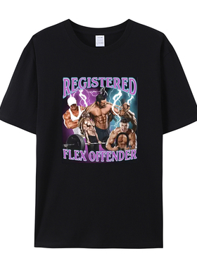 Registered Flex Offender 健美运动员健身健身房图形短袖t恤男女