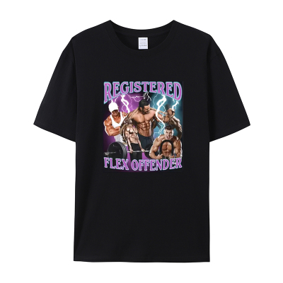 Registered Flex Offender 健美运动员健身健身房图形短袖t恤男女