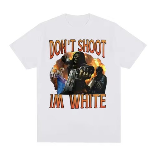 Don't Shoot Im White 短袖T恤男女大学生开学季情侣装棉质打底衫