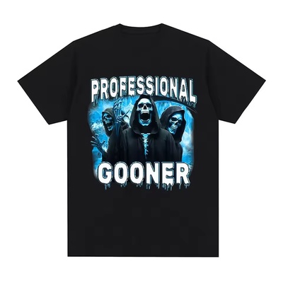 Professional Gooner 搞笑骷髅梗T恤大学生夏季纯棉个性短袖男女
