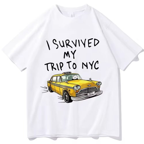 I Survived My Trip Nyc 蜘蛛侠英雄归来荷兰弟同款纯棉T恤短袖