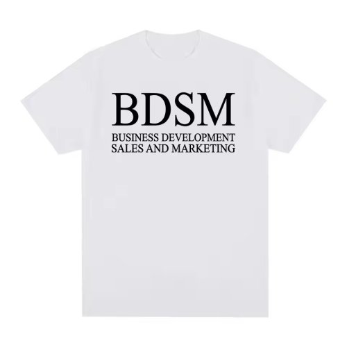 BDSM Business Development欧美创意成人笑话字母圆领短袖T恤男女