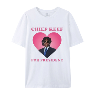Rapper Chief Keef for President短袖T恤男女100%棉男女通用上衣