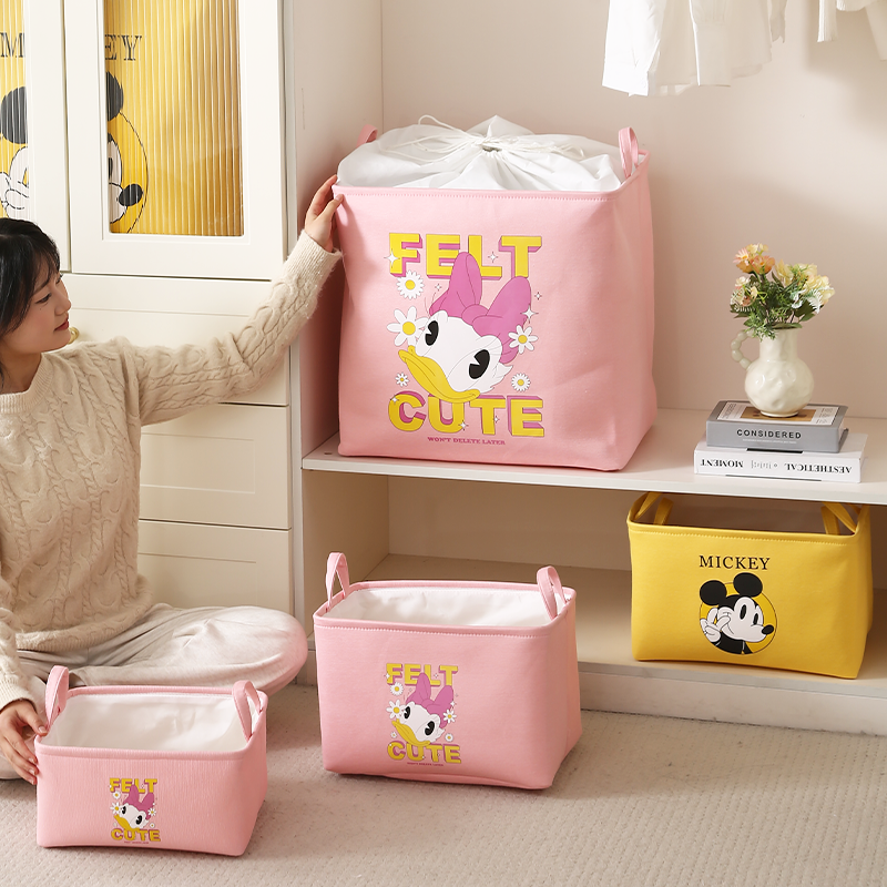 迪士尼玩具收纳桶超大容量超厚脏衣篓脏衣服收纳筐篮可折叠整理箱