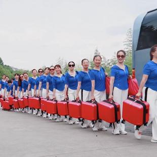 红色登机箱男女16寸乘务员行李箱空姐手提化妆包小拉杆箱子万向轮