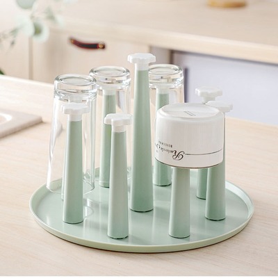 家用杯架茶具木制倒挂沥水水杯架子防尘茶杯玻璃杯创意收纳