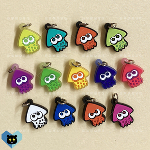 喷射战士Splatoon斯普拉遁乌贼章鱼游戏周边手机书包钥匙橡胶挂件