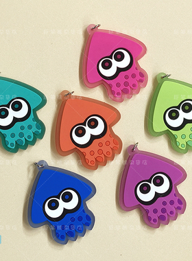 喷射战士Splatoon斯普拉遁乌贼章鱼游戏周边手机书包钥匙橡胶挂件