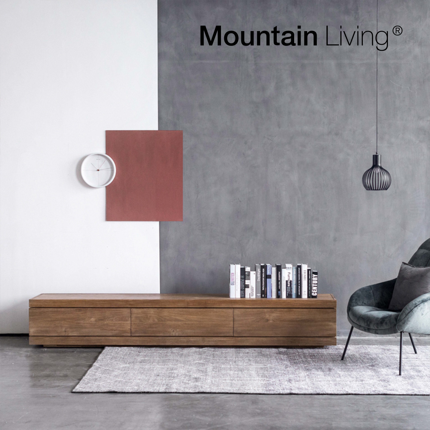 MountainLiving进口柚木家具实木电视柜客厅收纳储物柜一体矮地柜