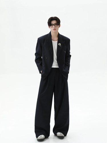 Ретро классический костюм для отдыха, дизайнерские штаны, изысканный стиль, свободный прямой крой