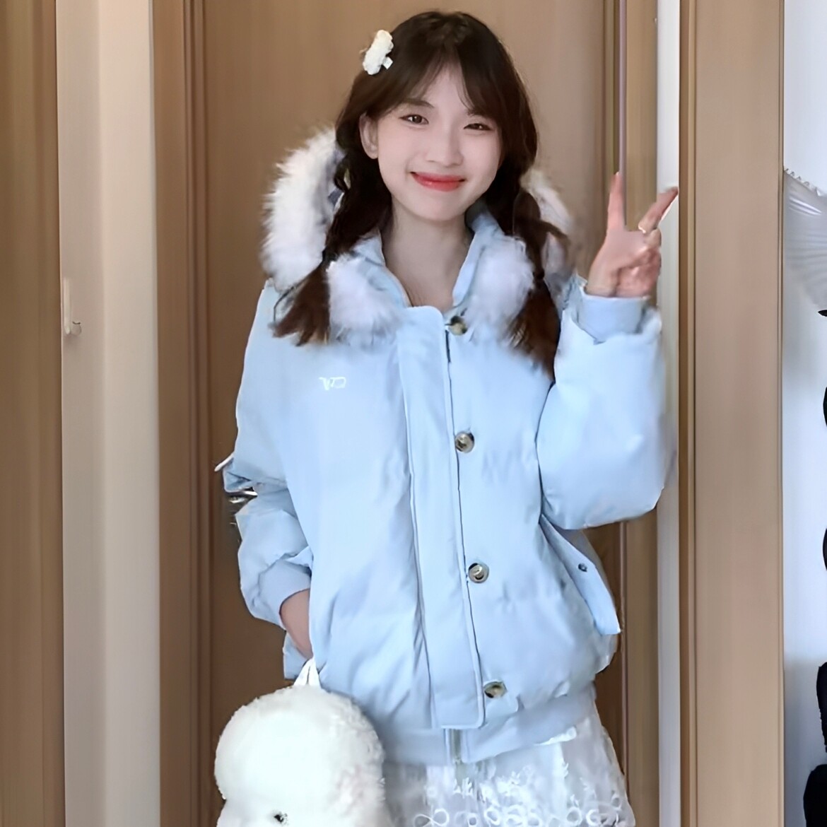 冬季大毛领羽绒派克棉服女2026爆款加厚保暖棉衣棉袄学生连帽外套