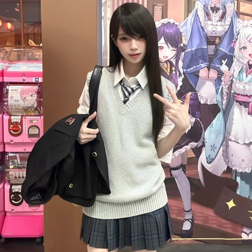 小红书爆款-jk背心马甲针织衫