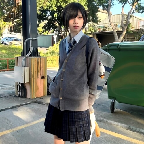早秋原创jk外搭毛衣开衫日系学院风多色针织衫叠穿外套长袖上衣女