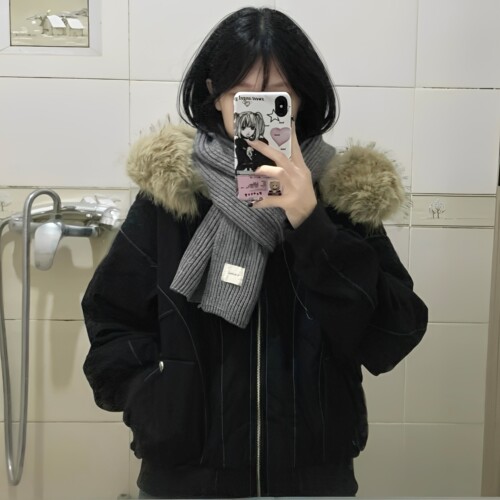 冬季爆款黑色座山雕派克棉服2026新款加厚绒短款宽松大毛领外套女