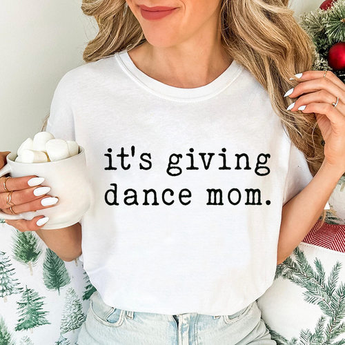 it's giving dance mom 简约字母印花T恤 舞蹈妈妈短袖60311-9