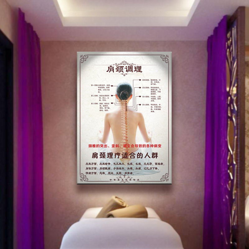 美容院装饰品养生馆会所墙壁画中医理疗挂画广告宣传