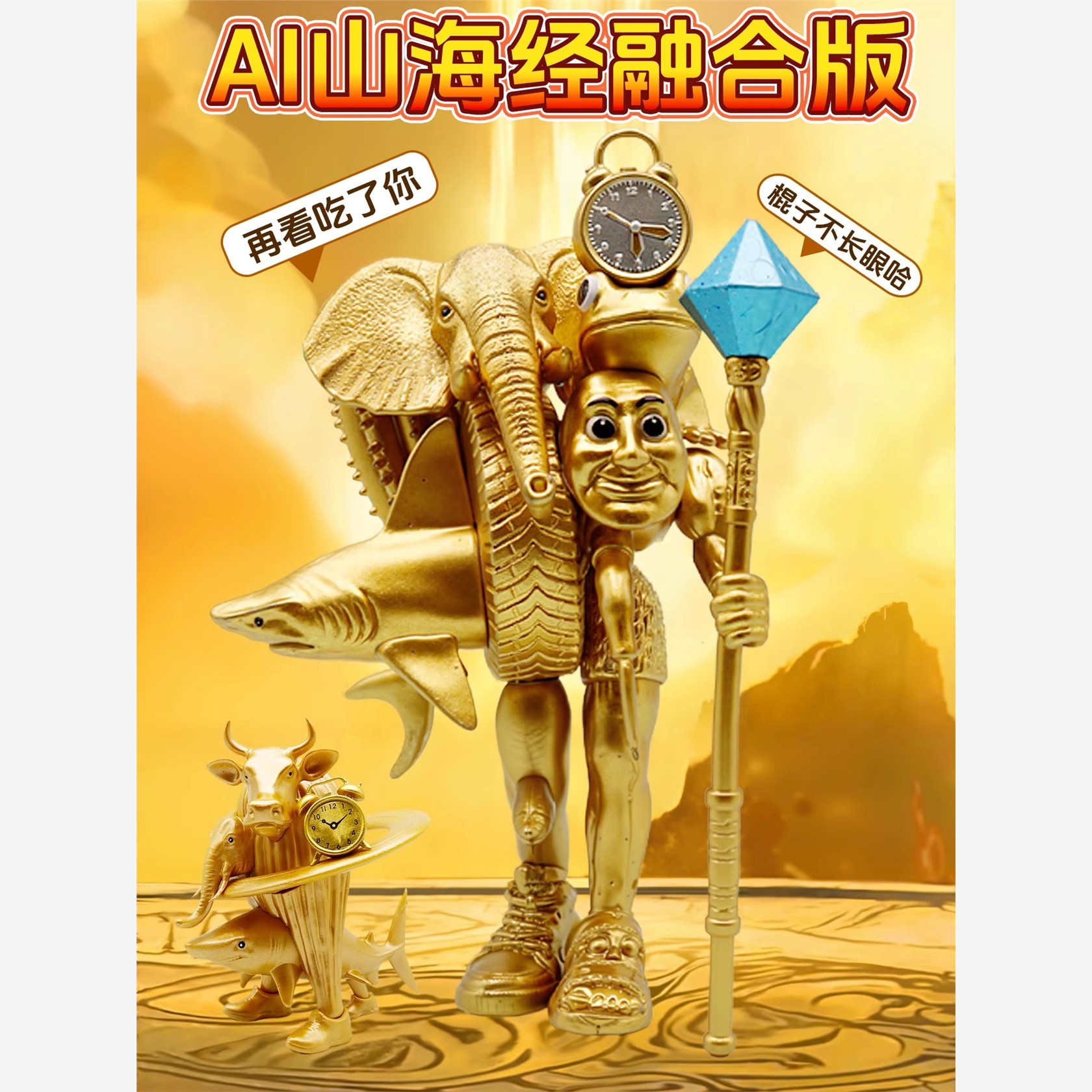黄金AI外国山海经盲盒手