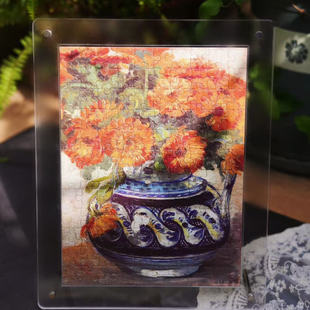 暖暖框坊拼图框亚克力相框画框500片1000片挂墙摆台双面尺寸定制