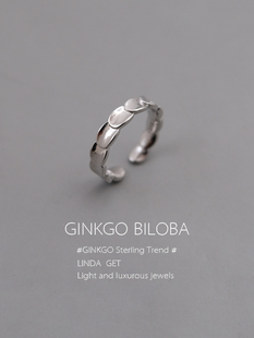 925纯银几何鱼鳞戒指简约小众设计女食指戒高级轻奢2024爆款 刻字